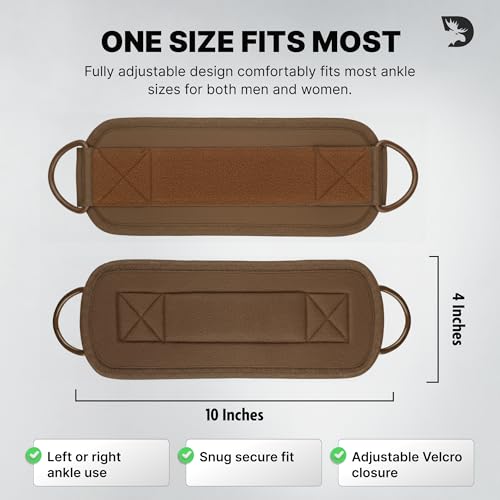 Image of DMoose Ankle Strap for Cable Machine - One Size Fit with Premium Padding, Workout Kickback Ankle Cuffs, Ankle Bands for Working Out, Booty Workouts, Leg Extension, Hip Abductors & Lower Body Exercises