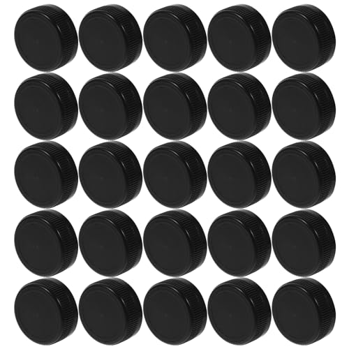 Cabilock Plastic Bottle Lids Bulk Pack 100 Small Black Caps Reusable Lids for Crafts Boys and Girls' Intelligence