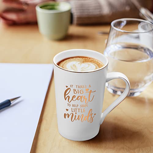 Joymaking Teacher Gifts Appreciation It Takes a Big Heart to Shape Little Minds Coffee Mug Preschool 14Oz Pink Marble with Exquisite Box - Image 4