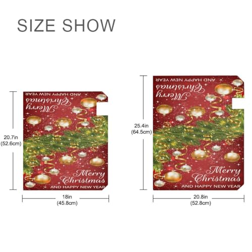 Image of Merry Christmas Bells Mailbox Cover Standard Size Winter Poinsettia Happy New Year Magnetic Mailbox Covers Garden Yard Post Wraps Letter Box Cover Decorations 21 inch L x 18 inch W