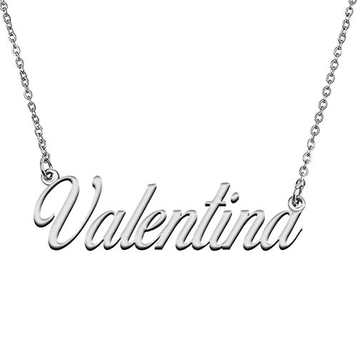 GR859C Custom 18K Gold Plated Necklace with Name Valentina for Women
