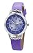 DOVODA Girl Watches Easy Reader Time Teacher Flowers Diamond Purple Leather Band Girls Watch