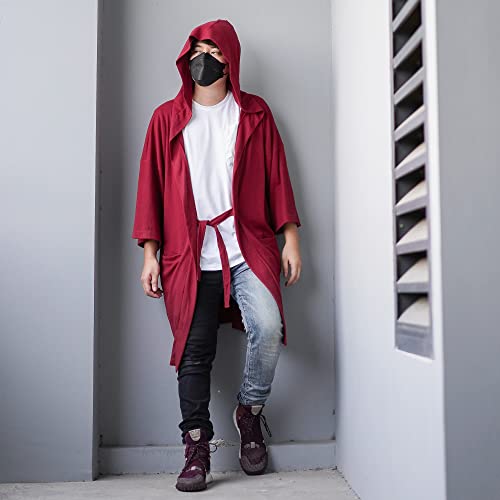 Image of Men's Long Noragi Hoodie Oversized Kimono Jacket One Size Cardigan Coat