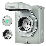 Kohree 50Amp Generator Power Inlet Box NEMA 3R/SS2-50P for Outdoor 3 Prong Generator Cord Receptacle...