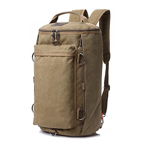 Travel Backpack Mountaineering Men's Canvas Bucket Shoulder Bag Men's Canvas Backpack