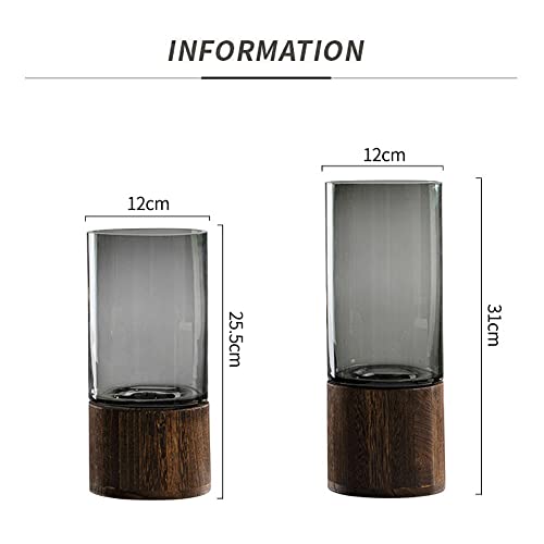 Glazen Vaas Grijze Vaas Voor Pampas Gras Bloemen Gedroogde Bloemen, Glazen Bloemenvaas Moderne Glazen Flessen Voor Tafeldecoratie Bruiloft Evenementen Tulpenvaas Keuken Kantoor Woonkamer (Small) - Afbeelding 6