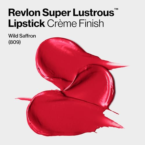 Image of Revlon Super Lustrous Lipstick, Creamy Formula For Soft, Fuller-Looking Lips, Moisturized Feel, 809 Wild Saffron, 0.15 oz (Pack of 2)