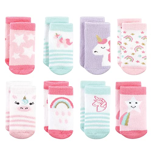 Image of Hudson Baby Baby 8-pack Cotton Rich Newborn and Terry Socks