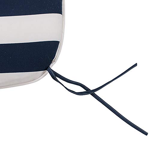 In4 Care Set Of 2 Indoor Outdoor Seat Cushions 16X17 Inch, All Weather Patio Chair Pads U-Shape, Office Patio Furniture Chairs Home Garden Use-Blue Stripes #TOP6