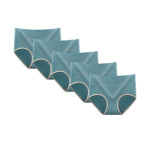 Culotte coton femme invisible taille haute - Lot de 5 bikinis de récupération doux XL
