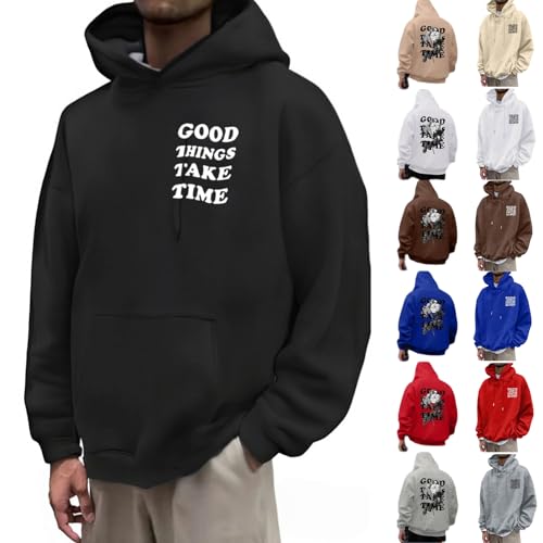 Graphic Hoodie for Men Good Things Take Time &Funny QR