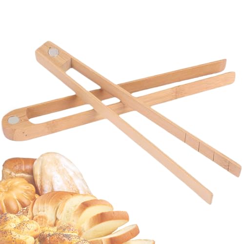 木製トーストトング - 8.7インチ磁気ブレッドグラバー、耐久性のあるキッチン用品、滑り止めハンドル、効率向上 |エコクッキングピンセットマフィンベーグルベーコン朝食用食品準備