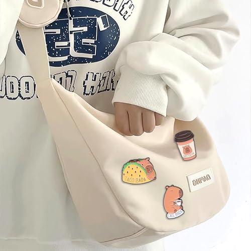 Image of 5Pcs Kawaii Capybara Enamel Pins Funny Capybara Letters Pin Animal Brooch Pins Set for Scarves Hats Bags Cute Capybara Badge for Clothing Decor