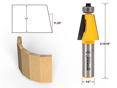 Image of YONICO Chamfer Router Bits Bevel Edge Forming Set 5 Bit 1 /2-Inch Shank 13508