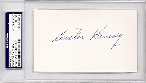 Buster Ramsey Signed - Autographed William & Mary Tribe 3x5 inch Index Card - Deceased 2007 + PSA/DNA Authenticity - PSA Slabbed Holder - NFL Cut Signatures