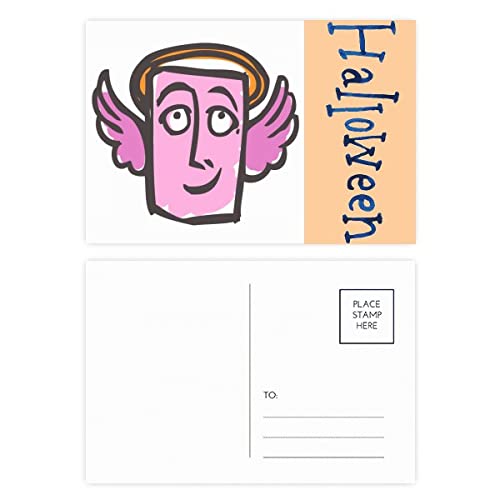Cartes postales d'Halloween visage d'ange pour éviter les motifs terrifiants en papeterie