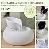 Zen'Light - Fontana Toby per gatti e cani - Abbeveratoio per animali domestici in ceramica smaltata - Dispenser di acqua senza colore, non tossico - Circuito dell'acqua chiuso senza luce - Altezza 18