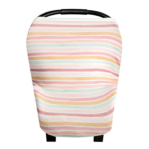 Image of Copper Pearl Multi-Use Cover: Car Seat, Nursing, and Stroller Cover for Sun - Stretchy Fabric, All-Season Use, Stylish Designs, Easy Access for Moms - Belle