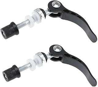 2 Pcs Aluminum Alloy Bicycle Seatpost Clamp Bike Seat Clamp Skewer Bolt for Bike, Black, (DSADA)