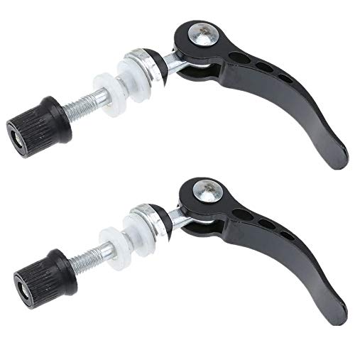 2 Pcs Aluminum Alloy Bicycle Seatpost Clamp Bike Seat Clamp Skewer Bolt for Bike, Black, (DSADA)