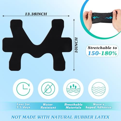 16 Pcs Precut Kinesiology Tape for Ankle Cotton Breathable Elastic Athletic Tape Pain Relief Minimize Ankle Sprain Provides Support and Stability for Ligament and Muscle Marathon Use(Black)
