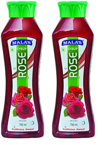 Mala's Mala Rose Syrup - 750Ml Bottle, Liquid (Pack of 2)