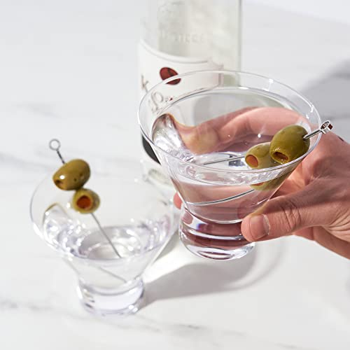 Viski Heavy Base Stemless Martini Glasses Set Of 2 - Premium Short Crystal Cocktail Glass Gift Set, 7.5 Oz. #TOP6