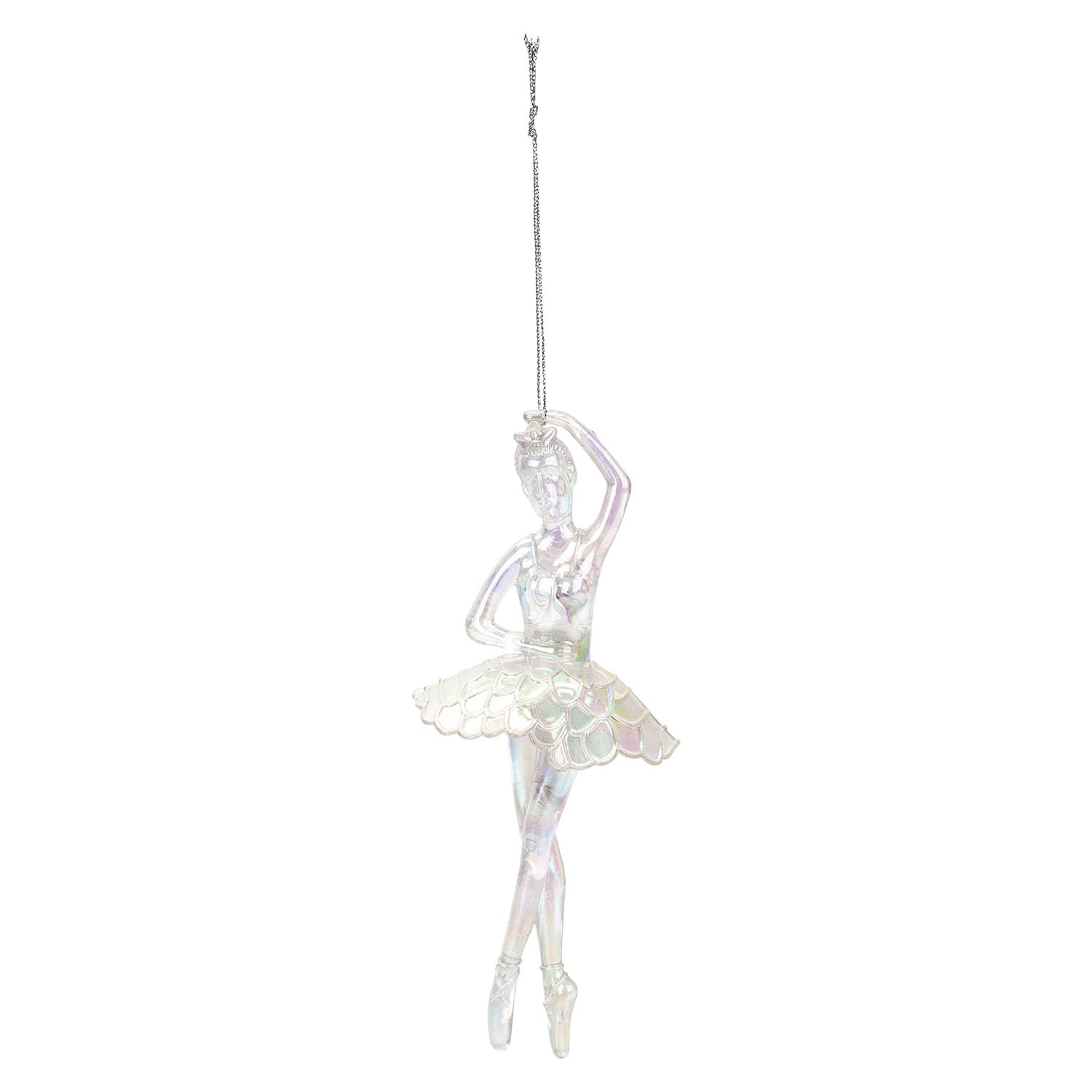 Vfm E-Store Iridescent - Christmas Tree Decoration Acrylic Ballerina X 1 Stocking Filler Xmas Present Celebration Festive Winter Ornaments - 16Cm