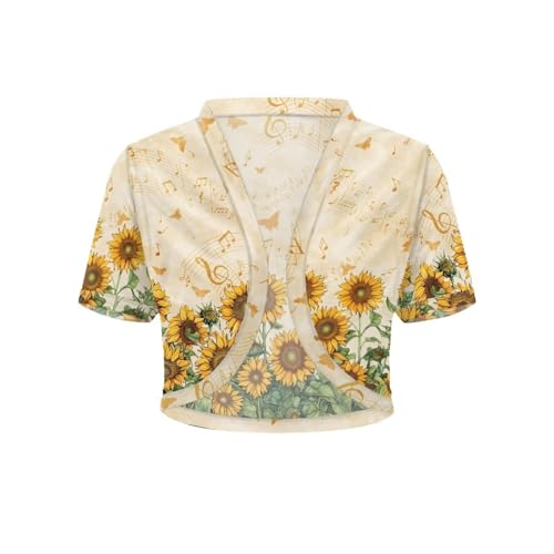 Image of Womens Short Sleeve Cardigans Lightweight Summer Cardigan Trendy Bolero Shrug Cute Floral Cardigan Sheer Bolero