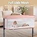 Kinder King Baby Bassinet Bedside Sleeper, Newborn Baby Bedside Crib w/Wheels, All-Sided Mesh, Adjustable Height, Removable Soft Mattress, No Tool to Assemble, Pink
