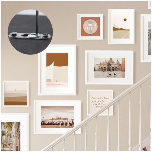 Image of 30 Pieces Single Keyhole Hangers with 70 Pieces Screws Metal Keyhole Hanging Fasteners Metal Keyhole Hanging Plates Hanging Brackets Picture Hanging Hardware for Mirror Picture Frame Cabinet