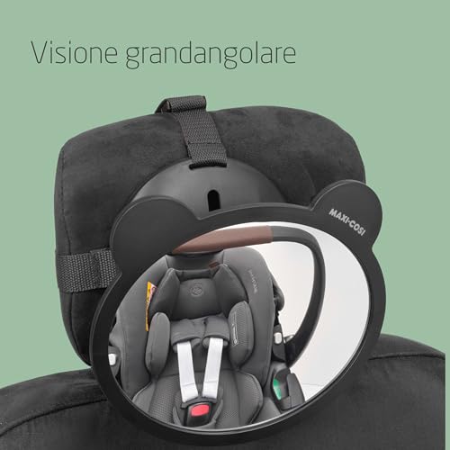 Maxi-Cosi Specchietto Retrovisore Bambini, Specchietto Auto Neonato, Specchietto Controlla Bimbo Per Sedile Posteriore, Specchio Auto 360° Regolabile, Vista Grandangolare, Facile Da Installare, Nero - 3