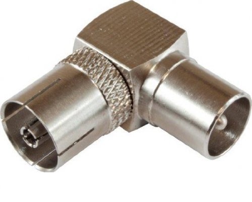 K M Electronics® Right Angle Tv Aerial Plug Coax Cable Plug To Socket Adaptor