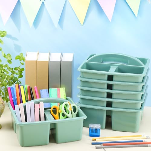 12 Pcs Green Classroom Caddy - 3 Compartment Organizer Bins - Image 4