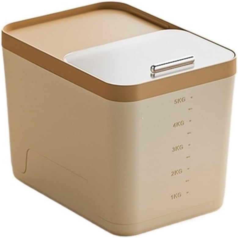 Large Capacity Rice Storage Box with Lid - Kitchen Container for Dry Grains (5/10/15KG)(15kg)