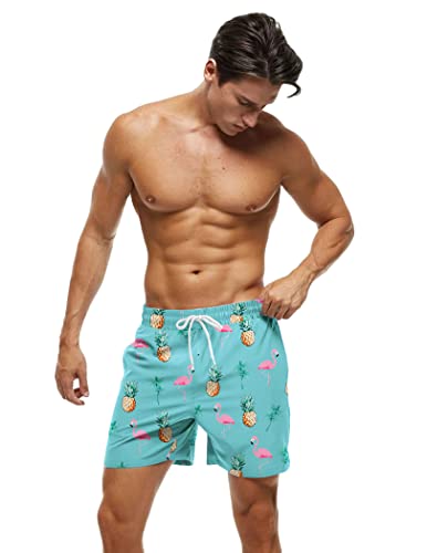 Aolro Mens Short Print Swim Trunks With Mesh Lining Quick Dry Swim Suits Board Shorts #TOP2