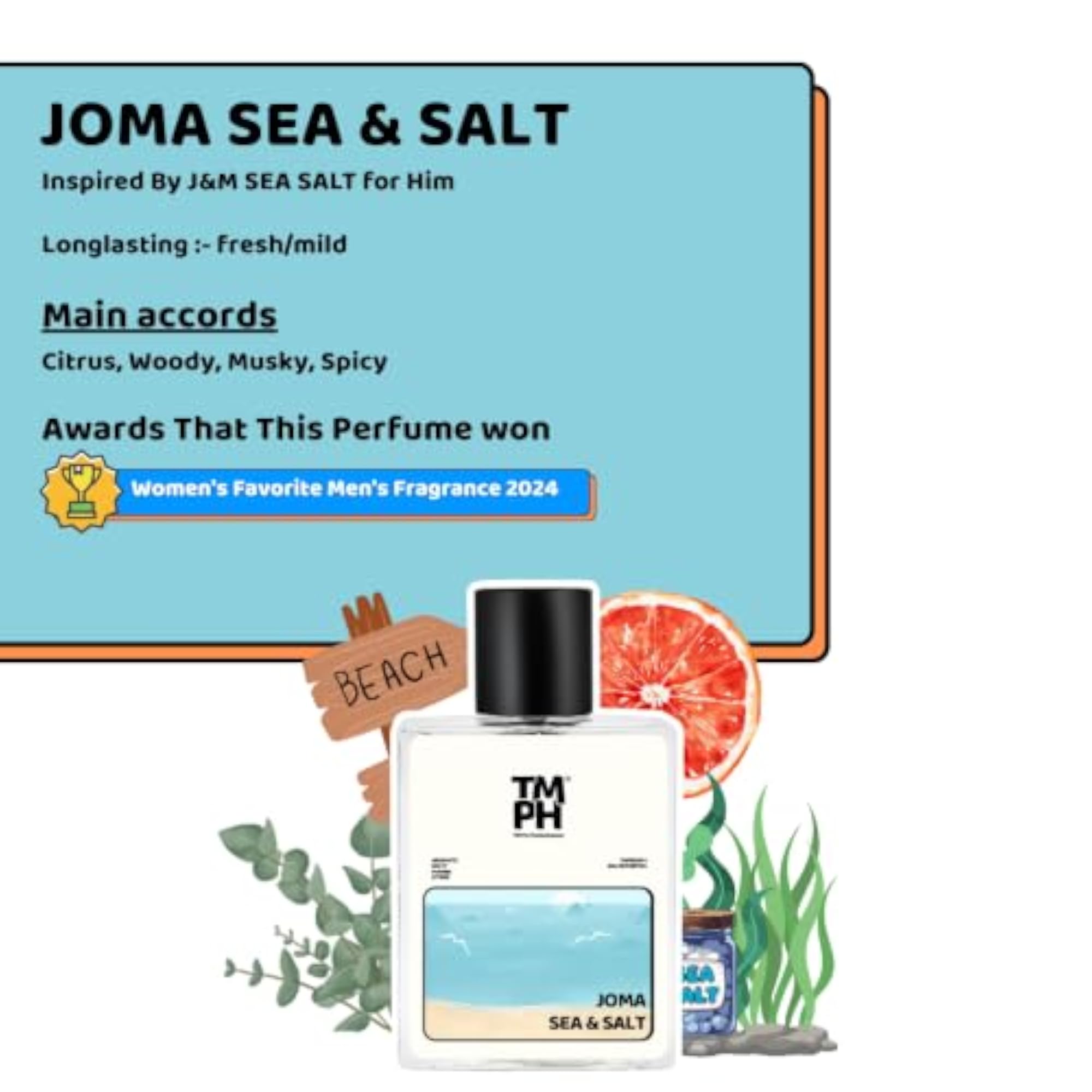 Unisex Joma Sea & Salt EDP, 100ml, Luxury Gift