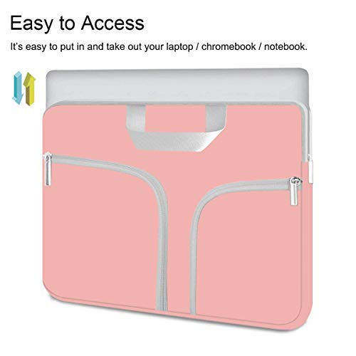 Hestech Tablet Sleeve Case Protective Cover Carrying Bag For Chromebook Duet 10.1"/10.2-Inch Ipad/9.7 10.9 Ipad Air 4/11 10.5 New Ipad Pro/Samsung Galaxy Tab 10.1 S6 Lite,S7 With Smart Keyboard,Pink #TOP5