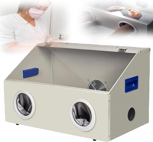 Image of Dental Polishing And Grinding Box, Lab Sandblaster Dust Collector, With LED Light Source, Highly Transparent Tempered Glass Viewing Window