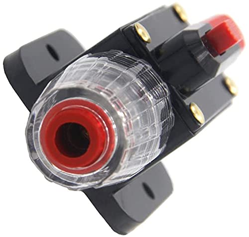 Miniatura 2 de ZOOKOTO Disyuntor en línea de audio de coche de 12V-24V DC 10A reinicio de los portafusibles inversor para sistema de interruptor estéreo,