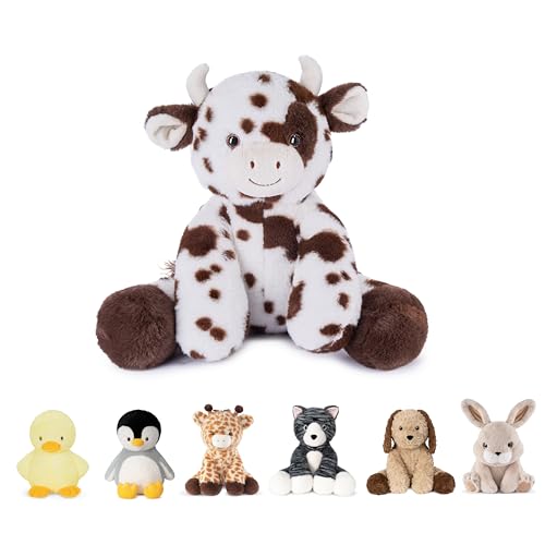 Image of Niuniu Daddy Cow Weighted Stuffed Animal, Plush Pillow for Kids and Adults | 20 in 3.3 lbs, Heavy sensory lap pad, lying body pillow for sleeping, machine wash, huggable gift, cute plushies