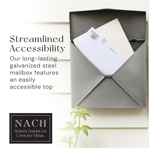 Image of NACH Mailboxes for Outside Wall Mount, 10 x 10 x 4 inch Silver Mail Boxes for House Outside, Waterproof Mailboxes for Outside - Chicago Style Mail Box