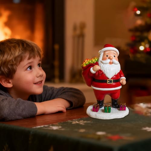 Figurines du Père Noël lumineuses en résine pour décoration intérieure - 3