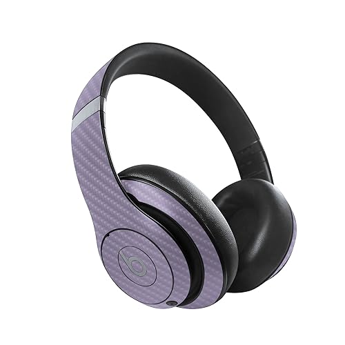 Image of MightySkins Carbon Fiber Skin Compatible with Beats Studio Pro - Solid Lavender | Protective, Durable Textured Carbon Fiber Finish | Easy to Apply