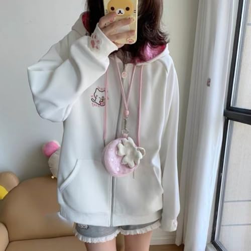 Image of Pokn Y2K Zip Up Hoodie Jojifuku Cutecore Kawaii Hoodie Clothes Women Long Sleeves Tops Graphic Cutecore Shoujo Clothes