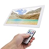 Fonctions multiples : notre cadre photo numérique prend en l'horloge, le calendrier, le réveil, la minuterie, votre majordome, vivez une vie confortable. Sortie audio stéréo intégrée, vous offrant un effet sonore agréable, ainsi qu'une expérience auditive dynamique.