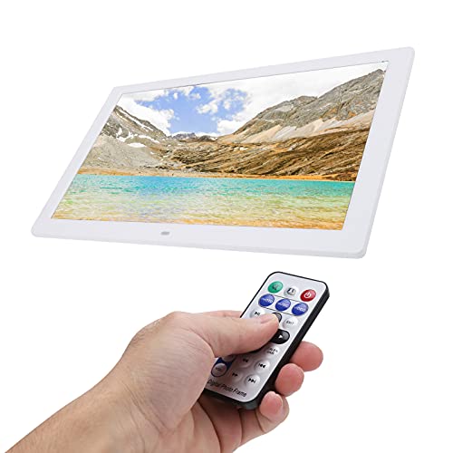 Cadre Photo Numérique 17 Pouces, Album Photo électronique HD 1440 X 900 avec RC, Horloge de Support, Calendrier, Réveil, Minuterie, pour Bureau, Salon (Prise UE 100‑245 V)