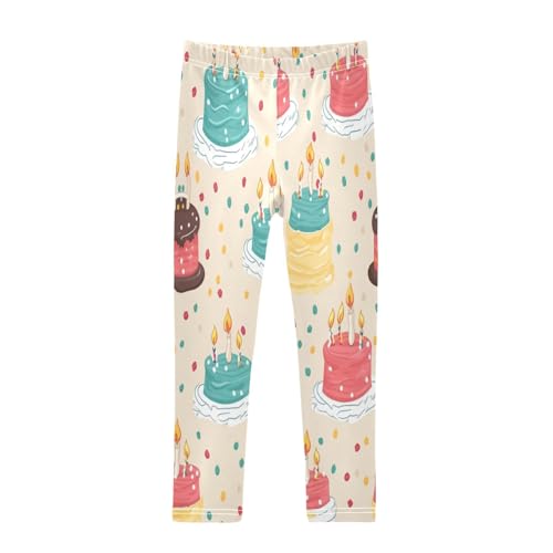 Bolaz Toddler Girls Leggings Printed Yoga Pants Leggings Blue Red Cake for Kids
