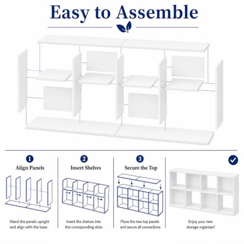 IULULU-8-Cube-Storage-Organizer-Freestanding-Bookcase-Display-Shelf-White-Reversible-Bookshelf-Storage-Display-Shelf-Open-Backed-Cube-Design-Ideal-for-Living-Room-Bedroom-Home-Office-Entryway