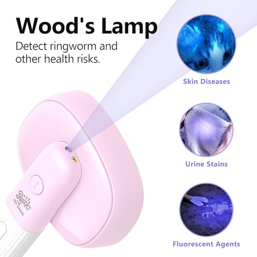 Image of Quirk Multifunctional Cat Brush with Release Button, Hair Remover, Massager, Negative Ion Pet Grooming Tool, Self Cleaning, for Dogs and Cats, Pink